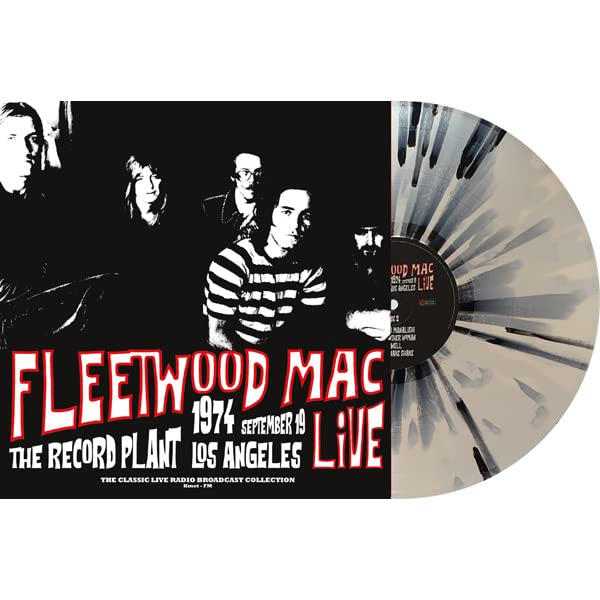 Fleetwood Mac album cover with a white and black splatter vinyl record.
