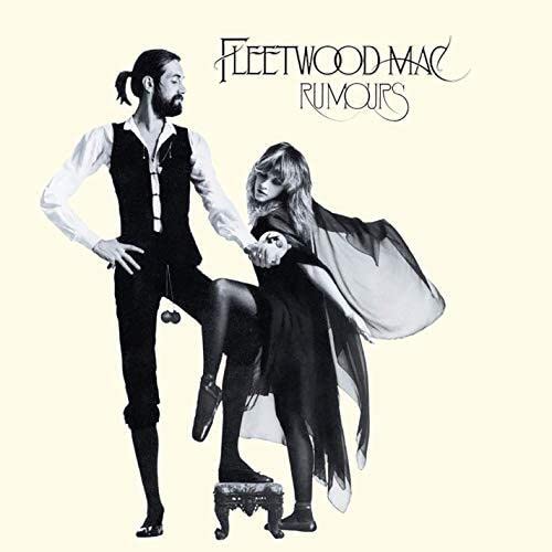 Fleetwood Mac’s “Rumours” album cover featuring two figures in vintage clothing.