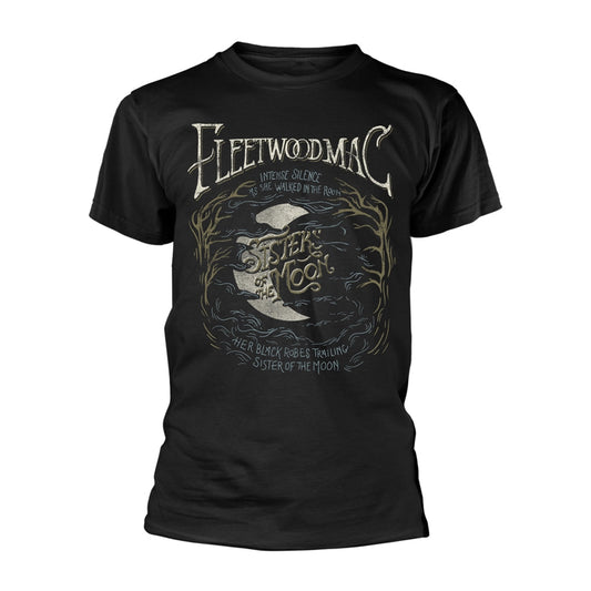 Black Fleetwood Mac t-shirt with a moon, tree branches, and Sister of the Moon text.