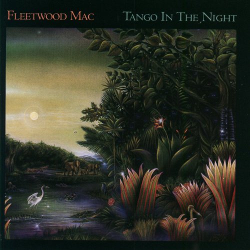 Fleetwood Mac “Tango In The Night” album cover, lush jungle landscape.
