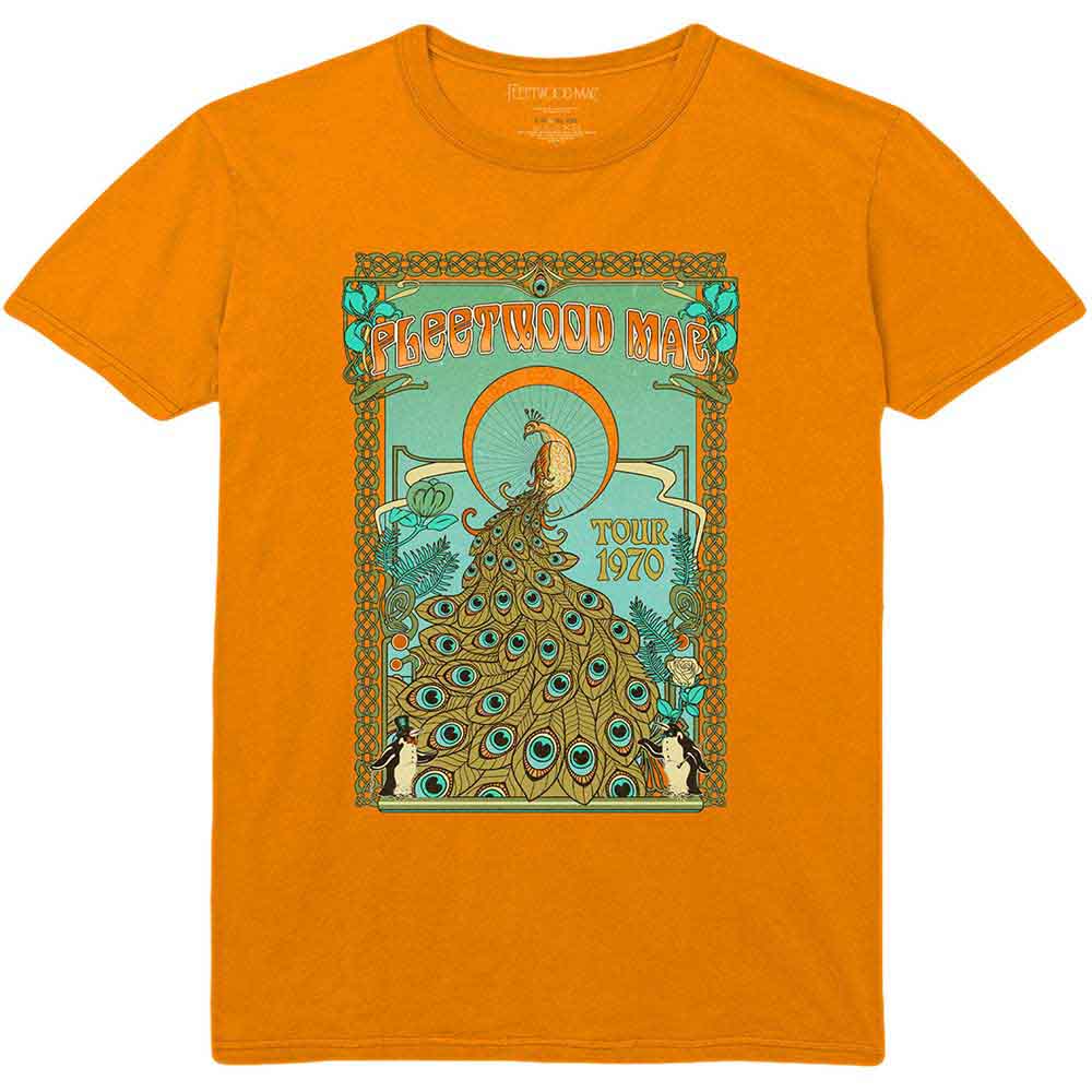 Fleetwood Mac t-shirt, small size, featuring a peacock design.