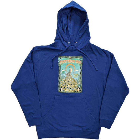 Peacock-design Fleetwood Mac hoodie, medium size, navy blue background.