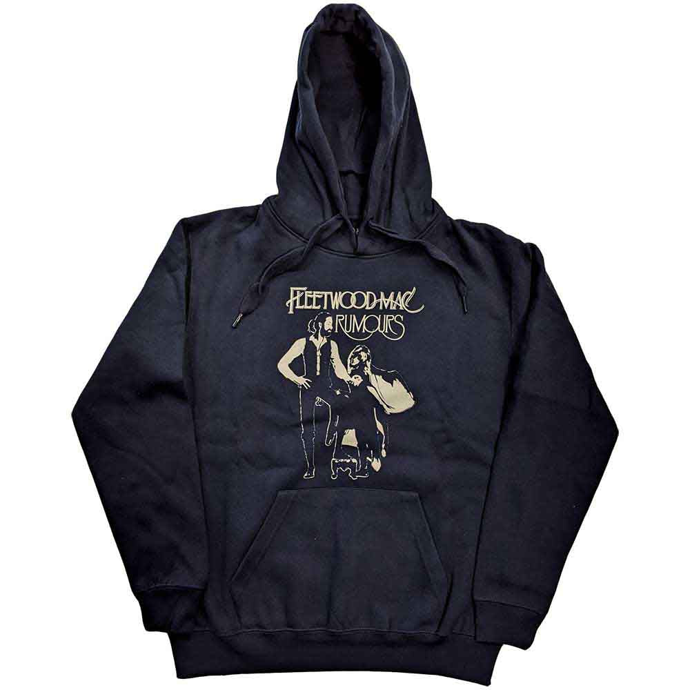 Dark pullover hoodie featuring Fleetwood Mac’s *Rumours* album cover art.
