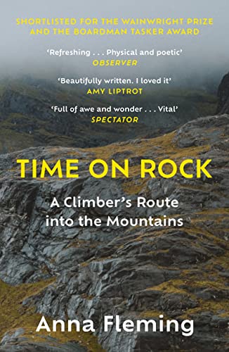Book cover: rocky mountain landscape with title "Time on Rock" and author name.