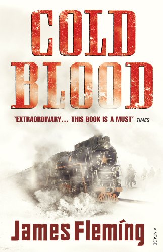 Book cover: "Cold Blood" by James Fleming, featuring a steam train.