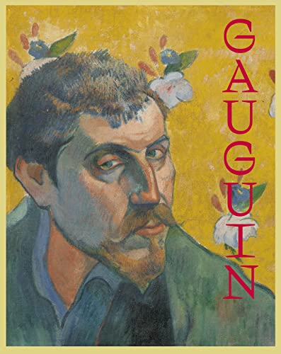 Portrait of Paul Gauguin with flowers, book cover art.