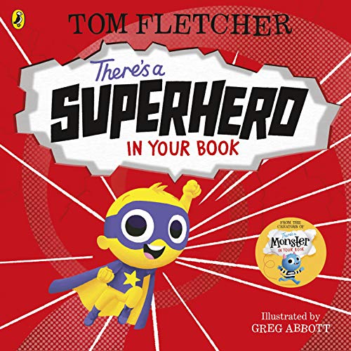 Book cover featuring a cartoon superhero character with a blue mask.