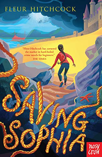 Book cover: woman running towards a castle, rope forming the title.