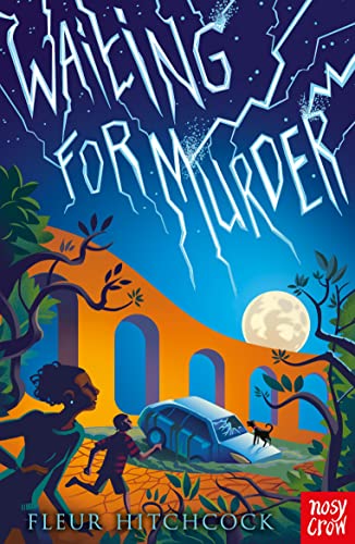 Book cover: two figures running towards a car under a stormy moon.