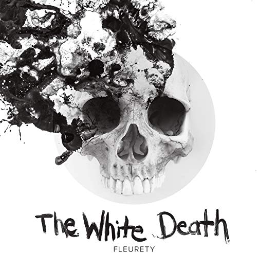 Skull with black ink splatter, album cover for "The White Death.