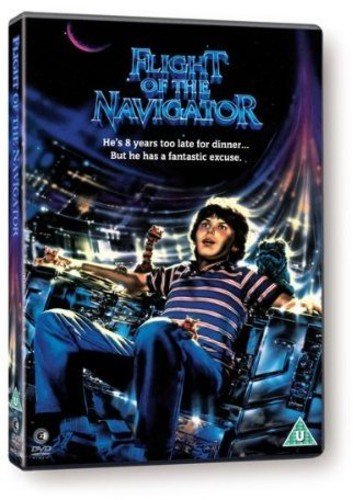 DVD cover for "Flight of the Navigator" featuring a boy and spaceship.