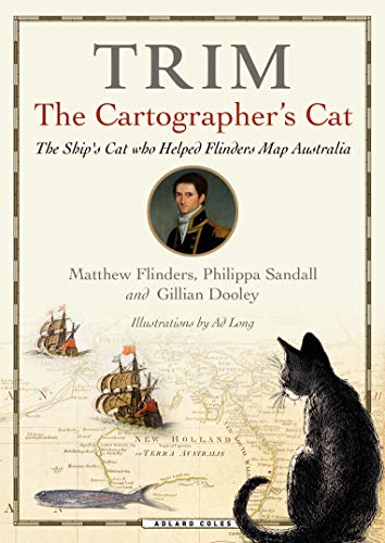 Book cover featuring a black cat, a map of Australia, and a portrait.