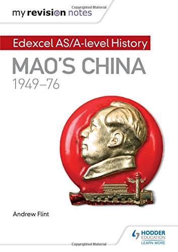 "Book cover with gold Mao Zedong badge on red background, white text, and author name."