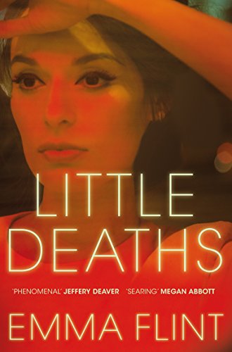 Book cover: woman’s face with bold red title “Little Deaths” below.