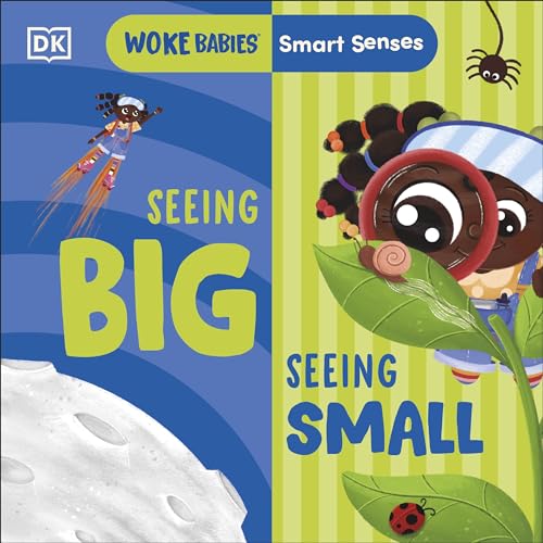 Children’s book cover with illustrated characters and large text: “Seeing Big, Seeing Small.”