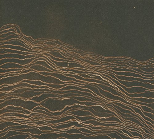 Dark abstract landscape with golden, wavy lines suggesting desert terrain.