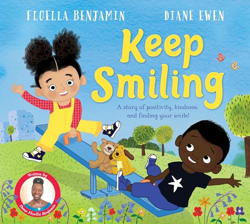 Book cover: children playing on a seesaw, with author portrait inset.