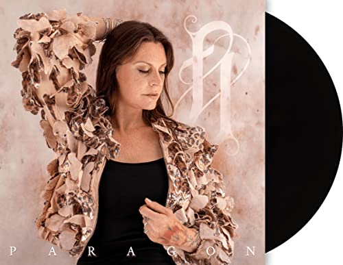Floor Jansen album cover, “Paragon”, featuring a woman and vinyl record.