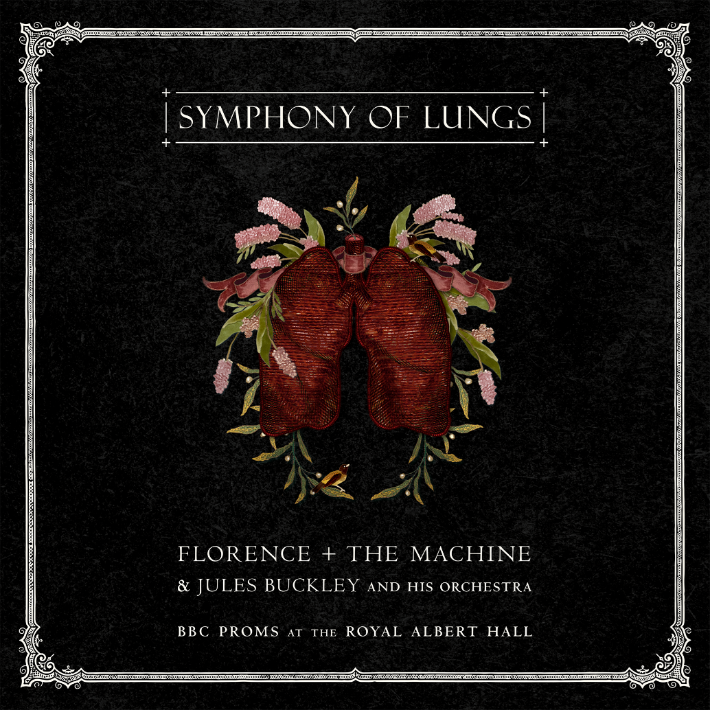 CD cover: dark floral design with anatomical lungs and band name.