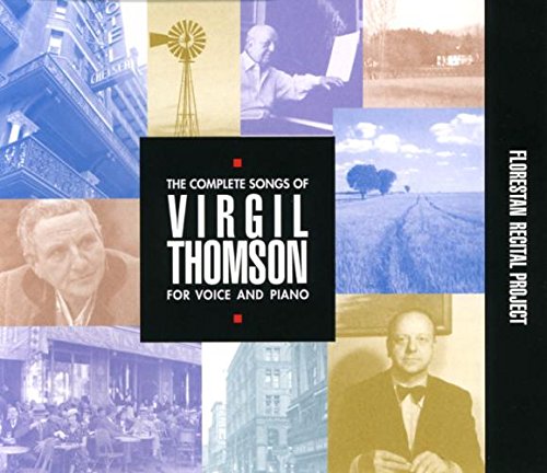 CD cover with collage of images and text "The Complete Songs of Virgil Thomson".