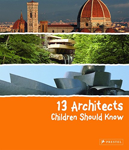 Book cover featuring famous architectural landmarks and the title "13 Architects".