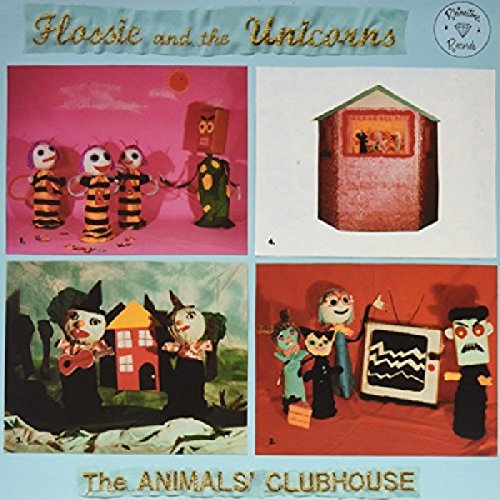 Album cover for "The Animals' Clubhouse" featuring colorful, abstract puppet characters.