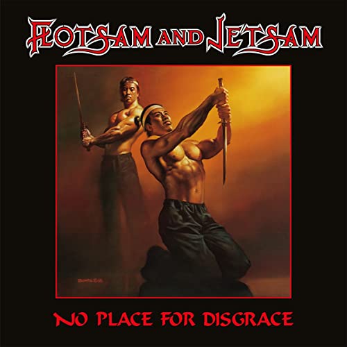 Album cover for Flotsam And Jetsam’s “No Place For Disgrace” featuring two men with swords.