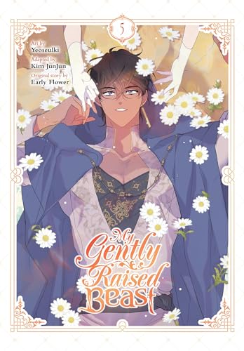 Manga cover: a young man with flowers, wearing ornate clothing.