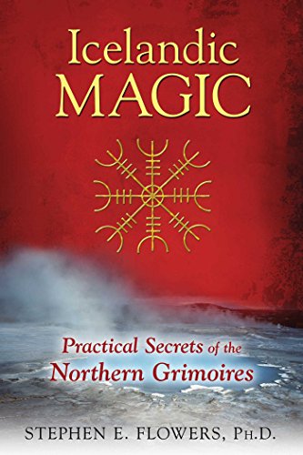 Red book cover with golden text and Icelandic rune symbol.