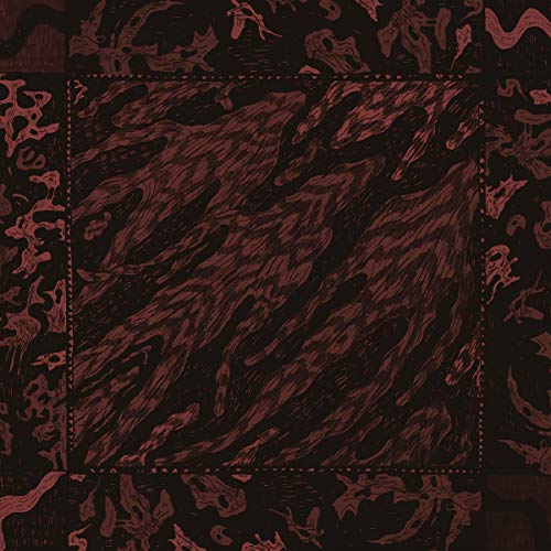 Red monochrome CD cover with abstract, textured, swirling patterns.
