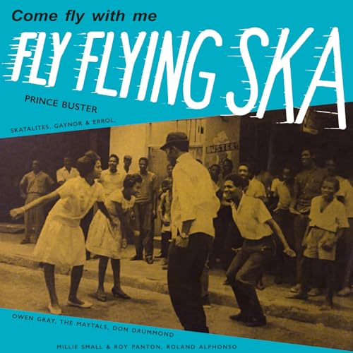 Album cover for “Fly Flying Ska” featuring dancing people in a street scene.