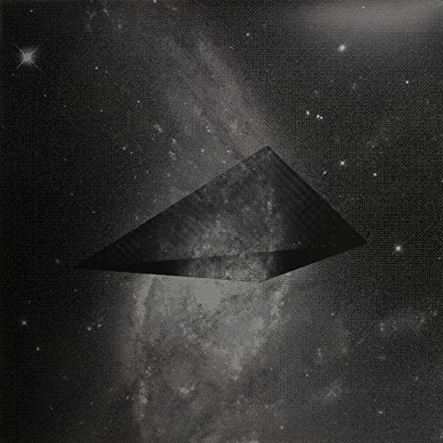 Black and white album cover with a pyramid shape and starry background.