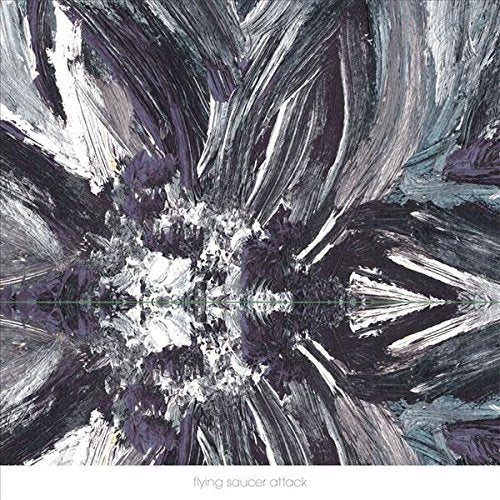 Abstract album cover with swirling grey, white, and purple brushstrokes.