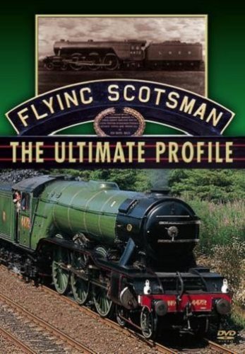 DVD cover featuring the green Flying Scotsman steam locomotive on railway tracks.