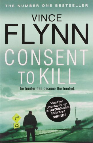 Book cover: "Consent to Kill" with a man standing on a road.