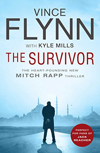 Book cover for The Survivor by Vince Flynn with Kyle Mills featuring a silhouetted figure.