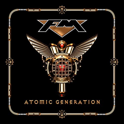 CD cover for "Atomic Generation" by FM, featuring metallic wings and a gem.