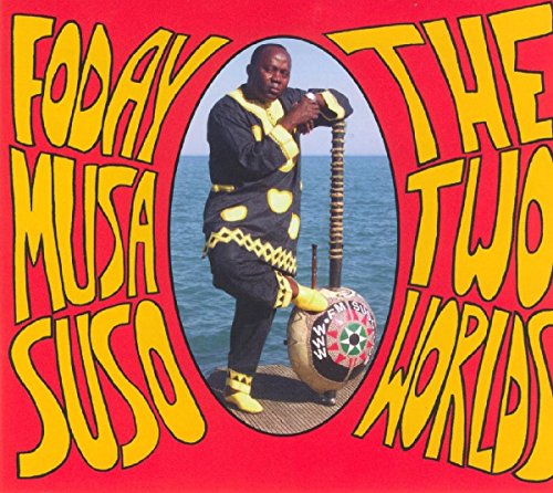 CD cover featuring Foday Musa Suso with a kora, against a red and yellow background.