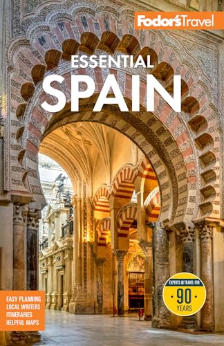 Fodor's Essential Spain travel guide cover with Moorish architecture.