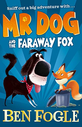 Book cover: black dog and orange fox near a trash can.