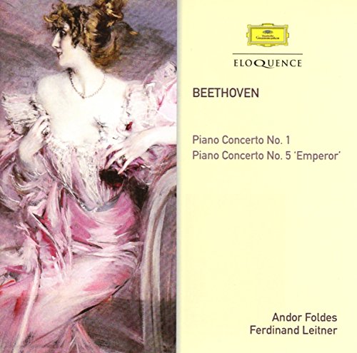 CD cover: painting of a woman in a pink gown, Beethoven concertos.