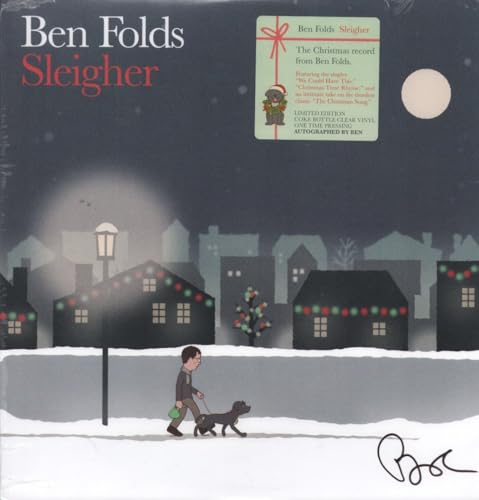 Ben Folds’ “Sleigher” vinyl album cover with winter scene illustration.