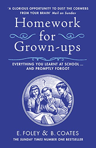 Book cover titled Homework for Grown-ups with a circular illustration of a confused man.