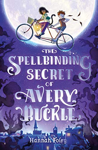 Book cover: two children on a flying bicycle under a full moon.