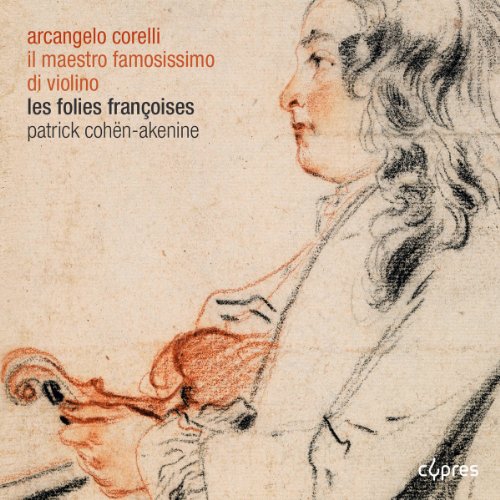 Sketch of a man with a violin, CD cover for classical music.