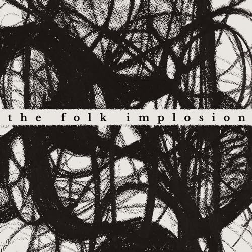 Album cover for Folk Implosion's "Walk Thru Me" with abstract black and white lines.