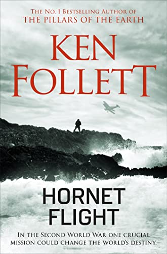 Book cover: "Hornet Flight" by Ken Follett, featuring a plane and coastline.