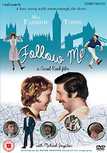 “Follow Me” DVD cover featuring Mia Farrow, Topol, and London landmarks.