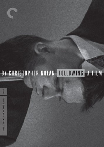 Black and white DVD cover for Christopher Nolan’s film, *Following*.