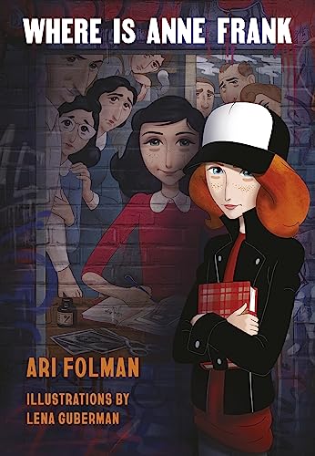 Book cover: "Where Is Anne Frank" with illustrated girl and historical figures.